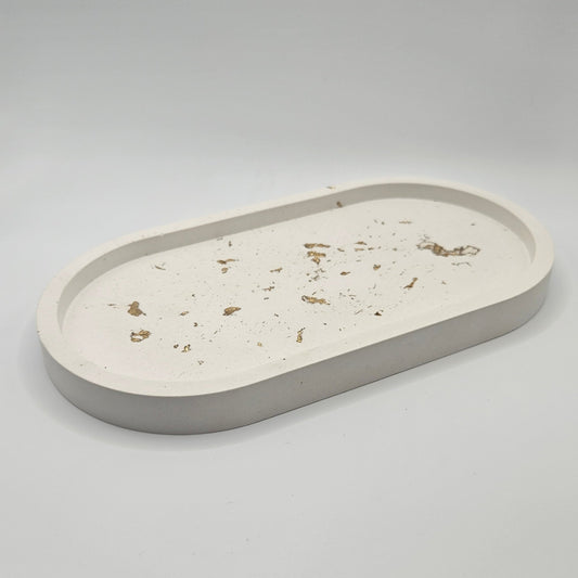 Οβάλ Δίσκος με Φύλλα Χρυσού