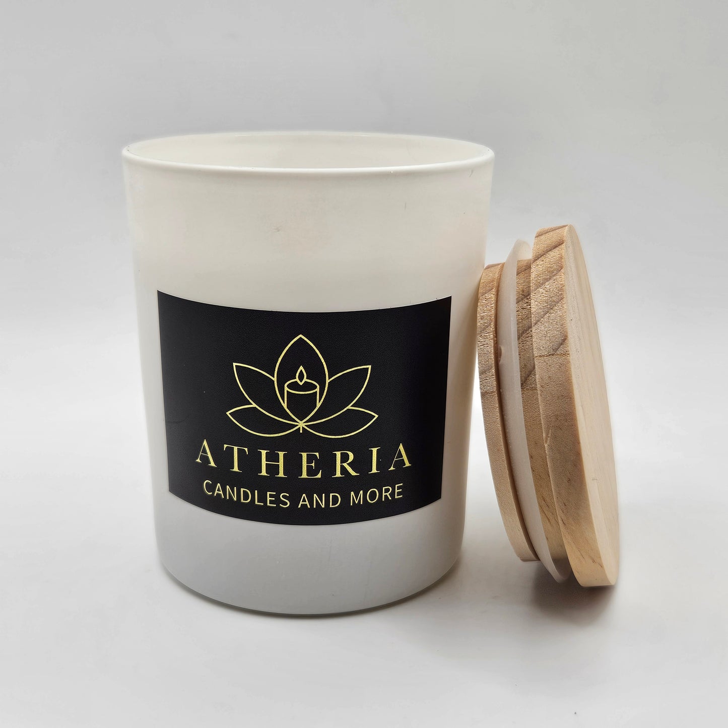 Δοχείο με ξύλινο καπάκι - Λευκό