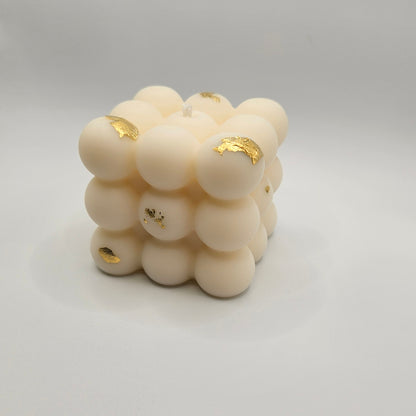 Bubble Κερί Κύβος - Φύλλα χρυσού