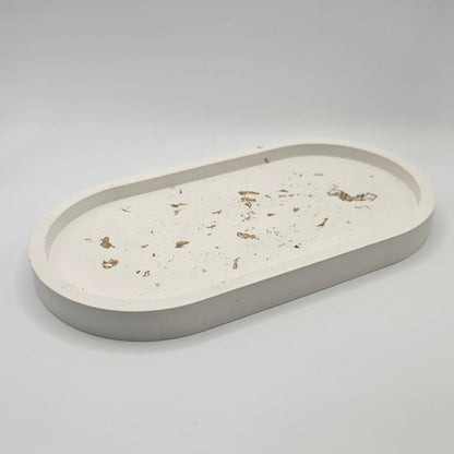 Οβάλ Δίσκος με Φύλλα Χρυσού