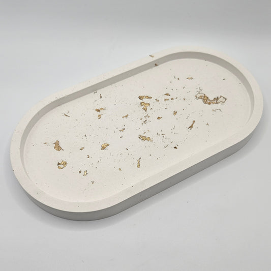 Οβάλ Δίσκος με Φύλλα Χρυσού