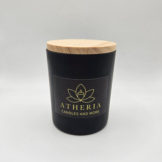 Δοχείο με ξύλινο καπάκι - Μαύρο - Αρώματα Τύπου