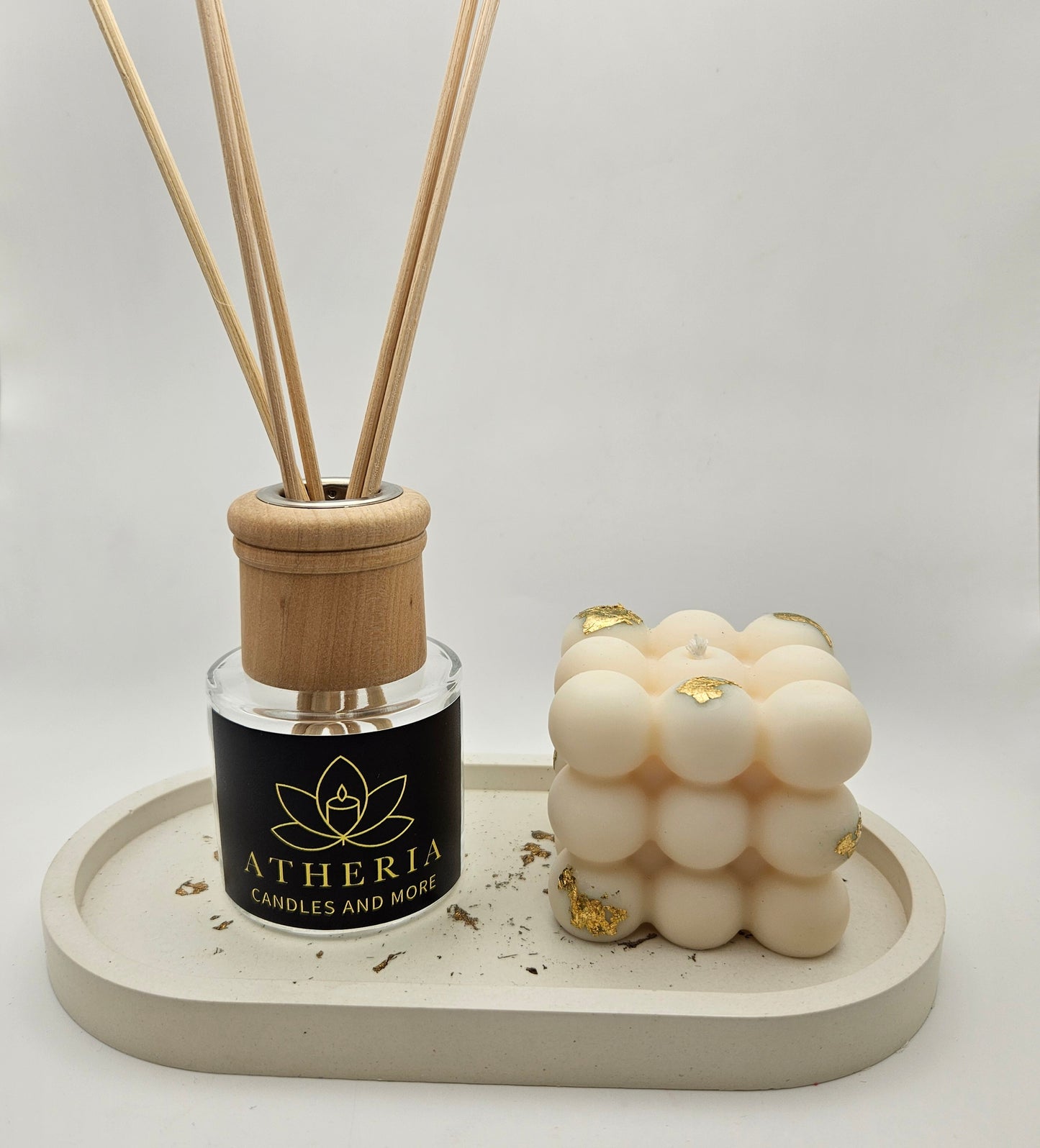 Bubble Κερί Κύβος - Φύλλα χρυσού