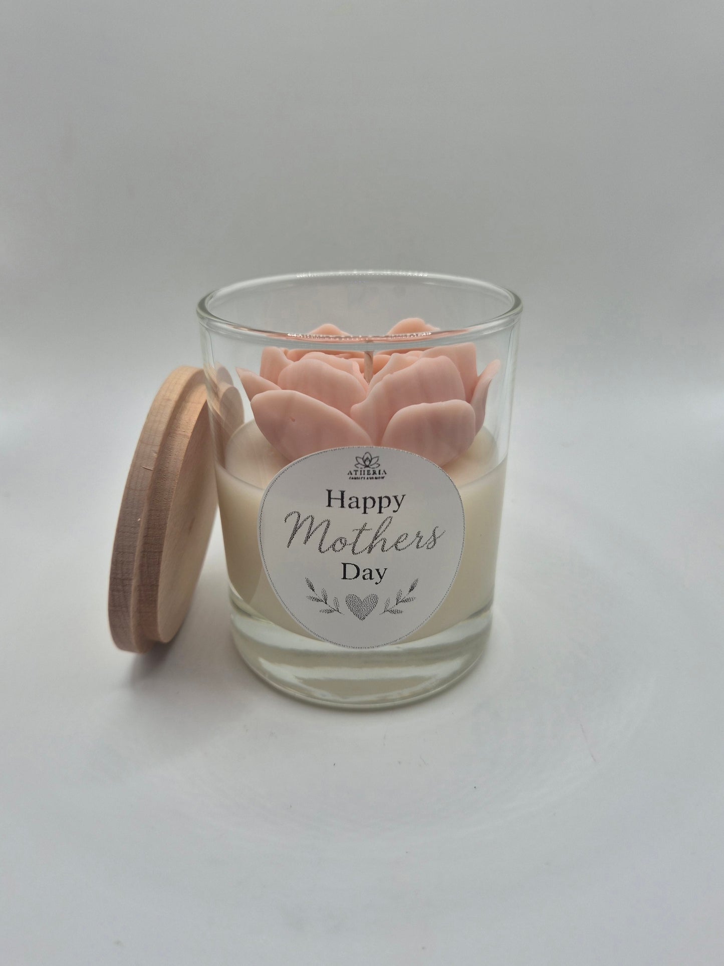 "Happy Mothers Day" με Διακοσμητικό Λουλούδι-καρδιά.