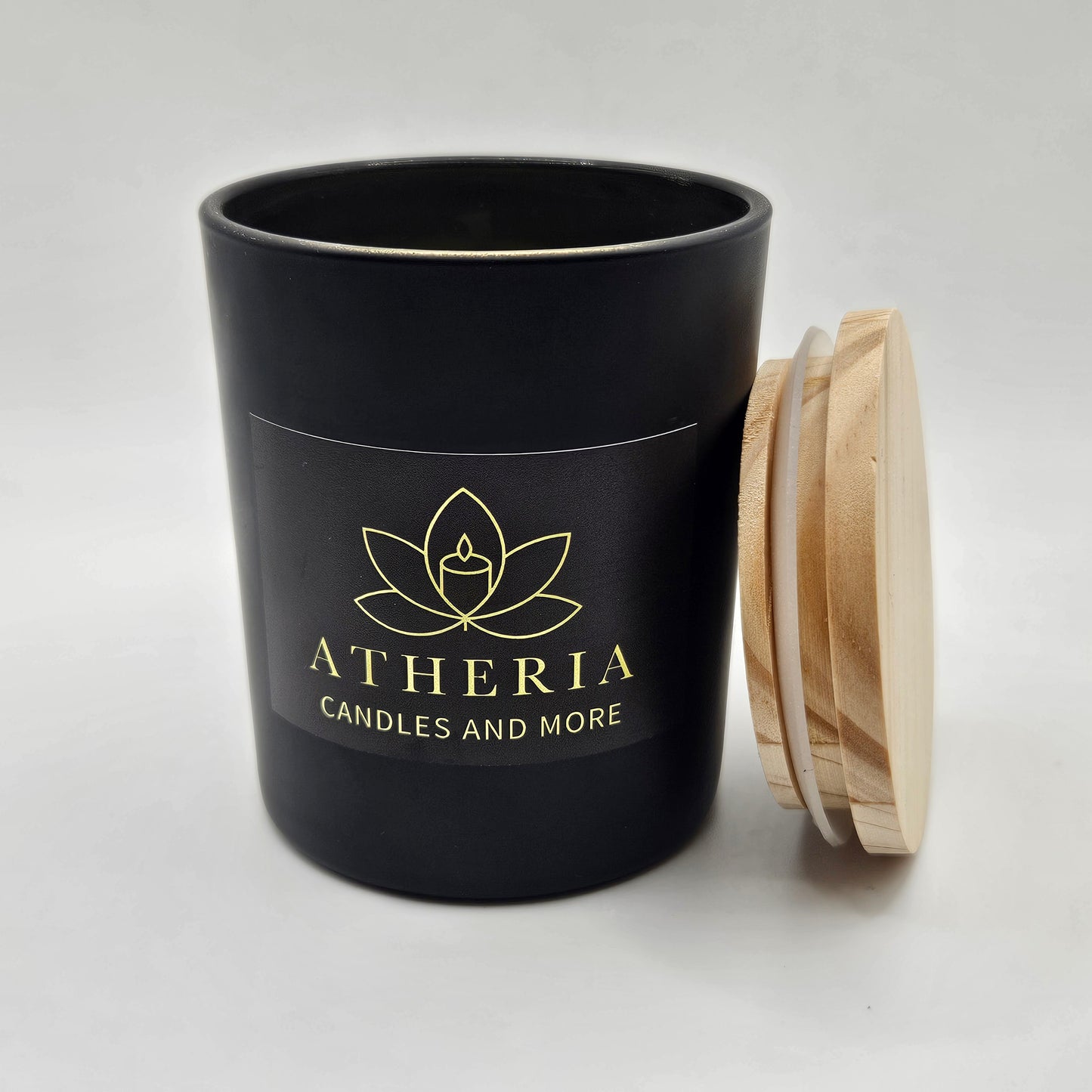 Δοχείο με ξύλινο καπάκι - Μαύρο