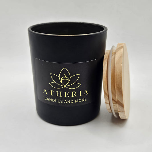 Δοχείο με ξύλινο καπάκι - Μαύρο - Αρώματα Τύπου