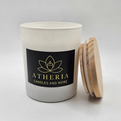 Δοχείο με ξύλινο καπάκι - Λευκό